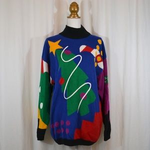 SALE! Vintage Ugly Christmas Sweater 90s Colorful
